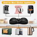 2 x Cord Organizer for Appliances, 4PCS Upgraded Kitchen Appliance Cord Organizer Stick On, Wire Organizers, Cord Holders, Command Hooks, Cord Wrapper for Appliances, Pressure Cooker, Mixers (2*Black+2*White)