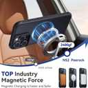 2 x 360 Spin Magnetic Stand (Pro-Version) for iPhone 16 Pro Case (Compatible with MagSafe) [Military Drop Protection] Matte Translucent Shockproof Protective Phone Case 6.3'', Black