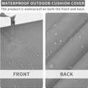 Easy-Going 48x18x3 inch Waterproof Outdoor Couch Bench Cushion Covers Only Replacement Non-Slip Patio Seat Cushion Slipcover with Zipper and Adjustable Straps Gray