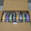 SUNLU Silk PLA+ Filament 1.75mm Multicolor 250gx8, Silky Glossy PLA Plus 3D Printer Filament Bundle, 6 Rainbow Series+Gold+Silver