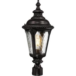 Emliviar 22.4 Inch Modern Exterior Post Lantern with Water Ripple Glass, Oil Rubbed Bronze Lamp Post Outdoor Lighting, E26 Base 60W Max, XE265P-M ORB-SW