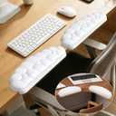2 Pcs Desk Arm Rest,Memory Foam Elbow Padding Support for Wrist & Forearm,Ergonomic Design for Long-Hour Work,No Slip Elbow Rest Desk Edge Pad for Typing Work & Gaming (White)