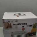 5.3Qt Stainless Steel Salad Spinner, Salad Spinner Stainless Steel With Stop Button & Drain Hole, Non-Slip Base, Vegetable Spinner Dryer, Dishwasher Safe For Kitchen