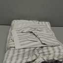 Madison Park Duvet Cover Set for Hot Sleepers - Linen Cotton Rayon Blend, King Size 3 Piece Set with Shams - Lightweight & Breathable Bedding, Tan Striped Design