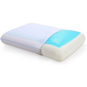 Cool Gel Cooling Pillow for Sleeping, Standard Size Cooling Memory Foam Pillow for Hot Sleepers, Reversible Ergonomic Design, Pressure Relief, Spine Alignment, Side, Back Contouring Support