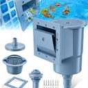DeeprClean Through Wall Skimmer for Above Ground Pool, Heavy Duty Wall Mount Pool Skimmer Kit, Universally Fits All Standard Pool Wall Openings, In Wall Pool Surface Skimmer for Above ground Pool-Blue