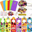 Fancy Land Halloween Crafts for Kids 24 Sets Halloween Foam DIY Doorknob Craft Kits Party Favors Classroom Activities Decorations
