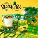 180Pcs St. Patrick's Day Accessories Party Favor Set, Tattoo Stickers, Necklaces, Bracelets, Shamrock Glasses, Headbands, Mustaches, Coins and Kiss Me I'm Irish Sash for Irish Party Supplies
