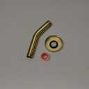 YASFEL Brushed Gold Shower Arm 6" Shower Extension Arm Pipe with Flange and Teflon Tape for Shower Head & Handheld Shower Head(SUS 304, Brushed Gold,NPT)