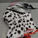 Yaomiao 5 Pcs Halloween Costume Faux Stole Outfit Accessories Set Black and White Scarf Red Gloves for 1920s