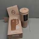 Hydracy Soulmate 40 oz Tumbler with Handle and Flip Straw - 100% Leakproof Reusable Insulated Cup with Stainless Steel Straw - Cupholder Friendly Rubber Base Travel Mug - Cafe Creme