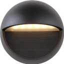 JONATHAN Y JYL7441A Modern Outdoor Wall Sconce, 6.25" Round Black Exterior Wall Light Fixture with Integrated LED, Dimmable Downlight Porch Lights for House, Garage, Patio, Entryway, Wet Rated