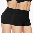 NexiEpoch 2 Pack Biker Shorts for Women - 3" Booty Volleyball High Waisted Black Spandex Shorts for Yoga Dance Workout S/M