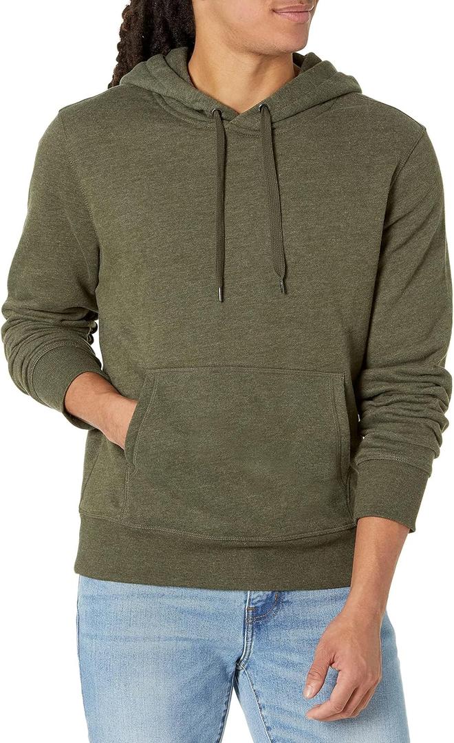 Amazon Essentials mens Pullover Sweatshirt Hoodie, Big & Tall (Medium, Olive Heather)