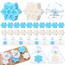 90 Pcs Snowflake Baby Shower Soap Favors for Guests Winter Baby Shower Favors Handmade Scented Soap Bars with a Little Snowflake Is on The Way Card for Gender Reveal Return Gifts