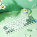 BOYI WK68 65% Tri-Mode RGB Mechanical Keyboard,Gasket Mounted Hot Swappable Bluetooth 5.0/2.4GHz/Type-C Wired Matcha PBT Keycaps Compact Mini Gaming Keyboard(Gateron Red Switch)