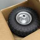 10" Pneumatic Air Filled Heavy-Duty 4.10/3.50-4 Replacement Tire and Wheel with 5/8" Axle Bore Hole for Trolley Dolly/Garden Wagon Carts/Hand Truck/Lawn Mower/Hose Reel Cart