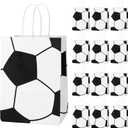 Rtisaeu 12 Pcs Soccer Party Favor Bags, Paper Soccer Goodie Bags Treat Candy Bags, 2026 World Soccer Cup Gift Bags with Handles for Party Supplies