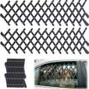 2 Pcs Car Truck Window Pet Gate, Extendable Car Window Dog Puppy Ventilation Grill Mesh Vent Security Lattice Telescopic Fence for Trucks SUV Pet Safety Protection Summer Air Ventilation