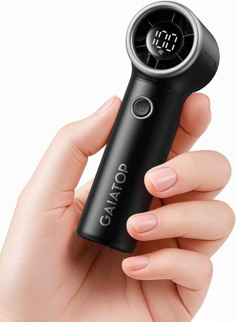 Gaiatop Mini Portable Handheld Fan, 4000mAh [15h Max Runtime] Personal Turbo Fans Pocket Size, High Speed 1-100 Adjustable Small Hand Fan, Outdoor Travel Concert Essentials, Gifts for Women Men, Black
