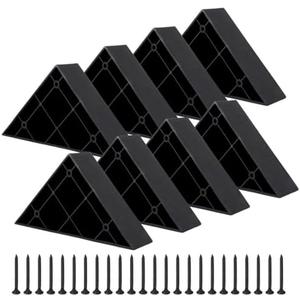 Homaisson 8 Pcs Couch Legs Replacement Plastic Triangle Corner Sofa Legs Black Couch Legs with Screws Chair Sofa Couch Feet Replacement Furniture Legs, 5.71"×5.71"×1.6"