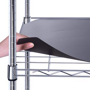 BRIAN & DANY Wire Shelf Liner 11.8" X 16.6", Heavy Duty Shelf Liners for Wire Shelving, Waterproof Protector Mats, Set of 5, Black