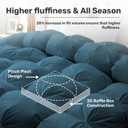 UNIKOME Pinch Pleat Goose Feather Down Comforter - 20% Extra Fill, 108oz, All Season Duvet Insert with 100% Cotton Cover, Cloud-Like Fluffiness (Navy, King,106"X90")