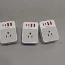 USB C Charger Block 20W PD, TESSAN 4 USB Wall Charger Fast Charging with 3 Outlet Extender Surge Protector, 3 Side Multi Port Adapter, Electric Multiple Outlet Plug for Home Office Dorm Room (Grey)