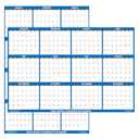 24" x 36" SwiftGlimpse 2025 Wall Calendar Erasable Large Wet & Dry Erase Laminated 12 Month Annual Yearly Wall Planner, Reversible, Horizontal/Vertical, Navy