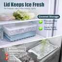 WIBIMEN Mini Ice Cube Trays, 0.55 Tiny Pebble Ice for Iced Coffee & Cocktails, Fast Chill, Easy Twist Release, Stackable with Lid & Storage Bin (2 Pack, Blue)