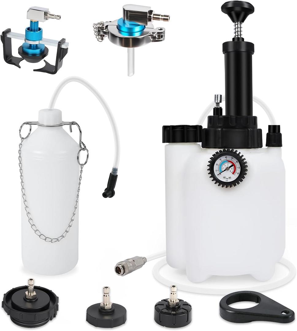 PLAYOCCAR Brake Fluid Pump Kit3L Brake Bleed Kit Manual Brake Bleed Fluid Pump One Person Brake Bleed Pressure Pump Kit with 1L Brake Fluid Bleed Bottle