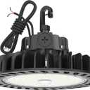 HYPERLITE LED UFO High Bay Lights 250W 36,250lm 1-10V Dimmable 5000K 5' Cable with 110V Plug Hanging Hook Safe Rope UL Listed for Shopping Mall Stadium Exhibition Hall