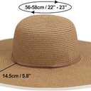 Naivlizer Women Wide Brim Sun Hat UPF50 Straw Summer Hat Floppy Beach Hat Roll-Up (One Size, Tie Brown)