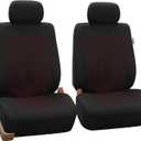 FH Group Car Seat Covers Front Set Red Cloth - Seat Covers for Low Back Seats with Removable Headrest, Universal Fit, Automotive Seat Cover, Airbag Compatible Car Seat Cover for SUV, Sedan, Van