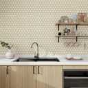 10-Sheet Hexagon Peel and Stick Backsplash Tile Polished White Tile Look Mixed Gold Kitchen Backsplash Peel and Stick Wall Tiles