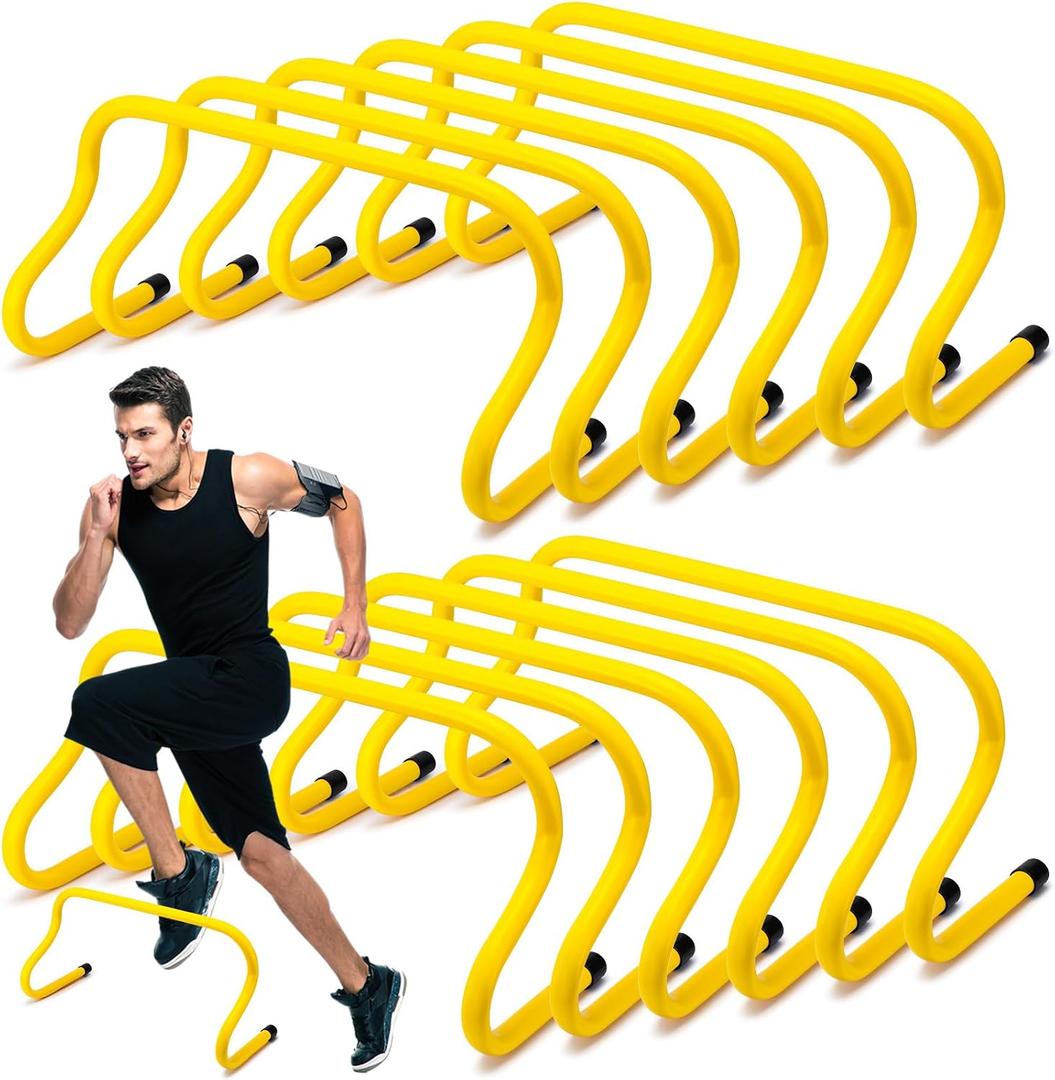Wettarn 12 Pcs 9" Speed Training Agility Hurdles for Athletes Reliable Training Hurdle Plyometric All Purpose Practice Equipment for Soccer Basketball Football