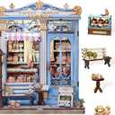 Cutefun Book Nook Kit - DIY Miniature House Kit for Adults and Teens, 3D Wooden Puzzle Mini House Building Kit with LED, Dollhouse Kit Bookshelf Insert Decor Creative Gifts (Sweet Marie)