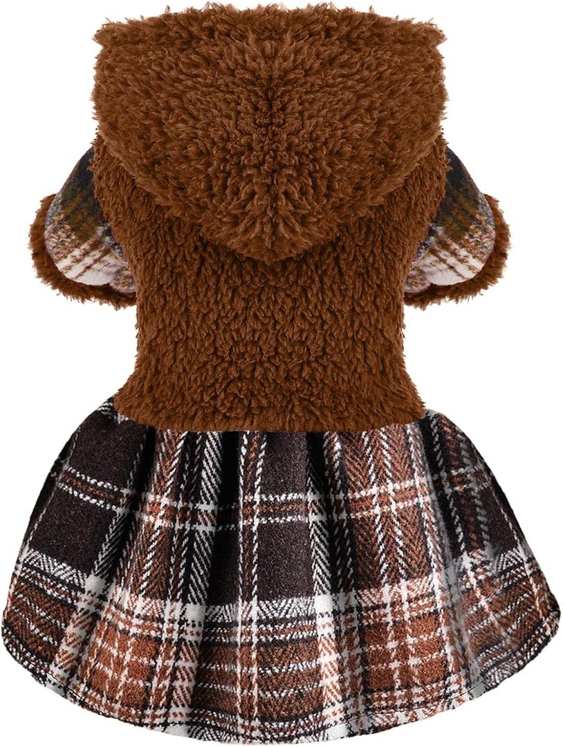 Dog Sweater Puppy Clothes for Small Dogs Boy Girl Pet Hoodies for Dogs Cold Weather Doggie Coats Fall Doggy Sweatshirt for Chihuahua Yorkie Cat Outfits (Brown, Medium) (Medium (Chest 17in ))