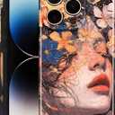 Compatible with iPhone 16 Pro Max Case Cute,with Full Camera Protective Soft Slim Oil Painting Aesthetic Phone Cover Anti-Yellowing Shockproof Cover for Women Girl