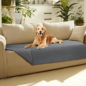 Luciphia 100% Waterproof Couch Cover Blanket for Dogs Anti-Slip Pet Couch Protector Sofa Mat Puppy Cat with Non-Slip Bottom, Light Grey, 30x70 Inch