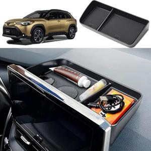 TACOBRO Center Console Dashboard Storage Organizer Compatible with Toyota Corolla 2019-2025 / Corolla Cross 2022-2025 Accessories, Fit 8-in. Audio Multimedia Interior Insert Dash Mounted Holders