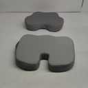 Gel-Infused Desk Chair Cushion & Memory Foam Lumbar Pillow for Sciatica Pain Relief,Breathable Mesh Cover with Non-Slip Base,Adjustable Straps and Portable Handle for Office Seat Cushion,Grey