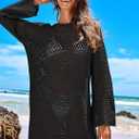 ANRABESS Women Swimsuit Crochet Swim Cover Up 2026 Summer Bathing Suit Swimwear Mesh Knit Beach Dress Vacation Outfits