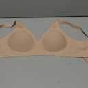 OEAK Womens Deep V Bras Wireless Comfortable Bra Supportive No Underwire Bras Tshirt Push Up Bralettes Plunge Seamless Bra (Small, Nude)