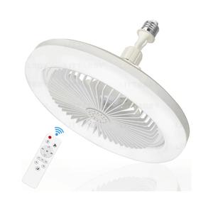 Socket Fan Light with Remote Control, 3 Colors 3000K-6500K Dimmable LED Light Bulb Fan Screw in Ceiling Fan for Bedroom, Kitchen, Storage Room, Closet, Wireless Small Ceiling Fans with Lights - White Socket Fan Light with Remote Control, 3 Colors 3000K-6500K Dimmable LED Light Bulb Fan Screw in Ceiling Fan for Bedroom, Kitchen, Storage Room, Closet, Wireless Small Ceiling Fans with Lights - White