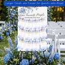 Pinkunn Blue Floral Wedding Seating Chart Board with Easel Display Stand 15.8 x 23.6 Inch Wooden Rustic Chinoiserie Seating Chart Please Find Your Seat Sign for Baby & Bride Shower Wedding Sign Decor