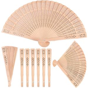 HOIGON 30 Pack 8 Inch Sandalwood Fan, Foldable Hand Wooden Fans Bulk, Folding Wedding Fans for Guest, Party Favors, Gifts, Dancing, Decoration Shower