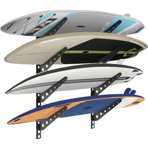 Neorexon Adjustable Surfboard Rack, Metal Wall Mount for 4 Boards