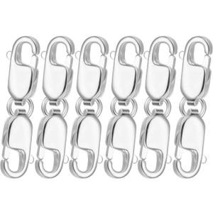 4 x Clysoru Double Lobster Clasps and Closures Grade A 316 Stainless Steel Lobster Claw Clasps Gold and Silver for Necklace Bracelet Jewelry Making DIY Craft Made in Italy.