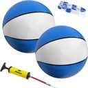 9 Inch Water Basketball 2PCS, Size 6 - Rubber Pool Basketballs with Air Pump & Net for Swimming Pools Basketball Hoops